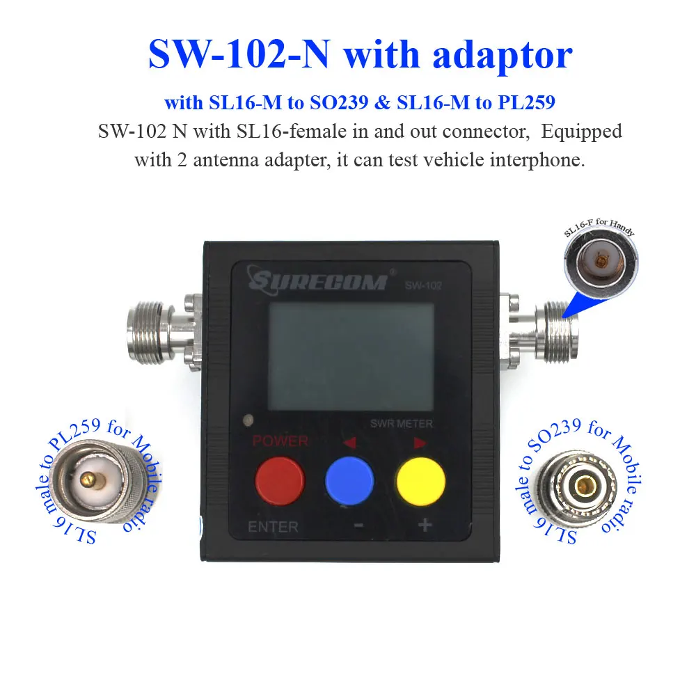 2016 Новый SURECOM SW 102 (с двумя разъемами) SW102 125 520 МГц цифровой VHF/UHF мощность и SWR