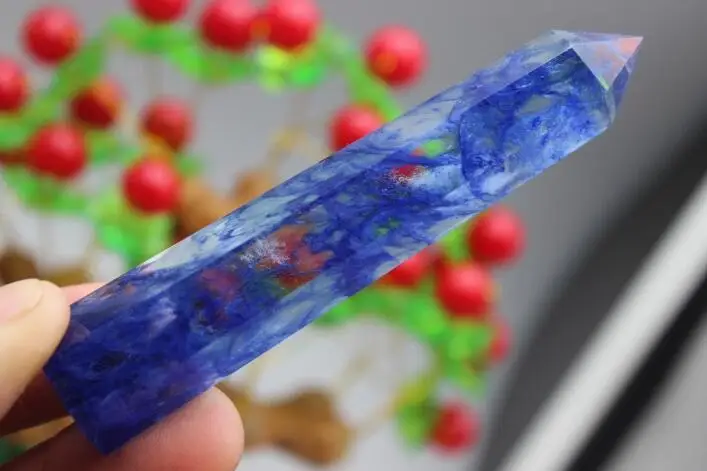 45g 1pcs new Pretty Blue Quartz Crystal single Terminated Wand Healing | Дом и сад