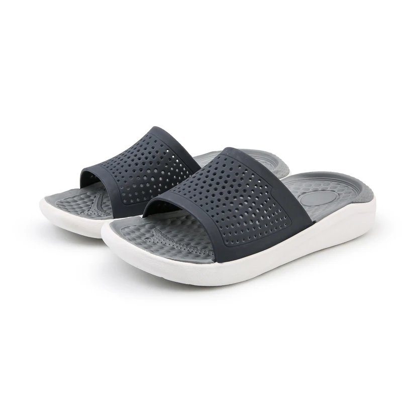 Sapato feminino/распродажа; zapatillas hombre Boosili; Новинка года; высококачественные дышащие тапочки; мужские уличные сандалии; Стильная мужская полосатая обувь на плоской подошве - Цвет: GREY
