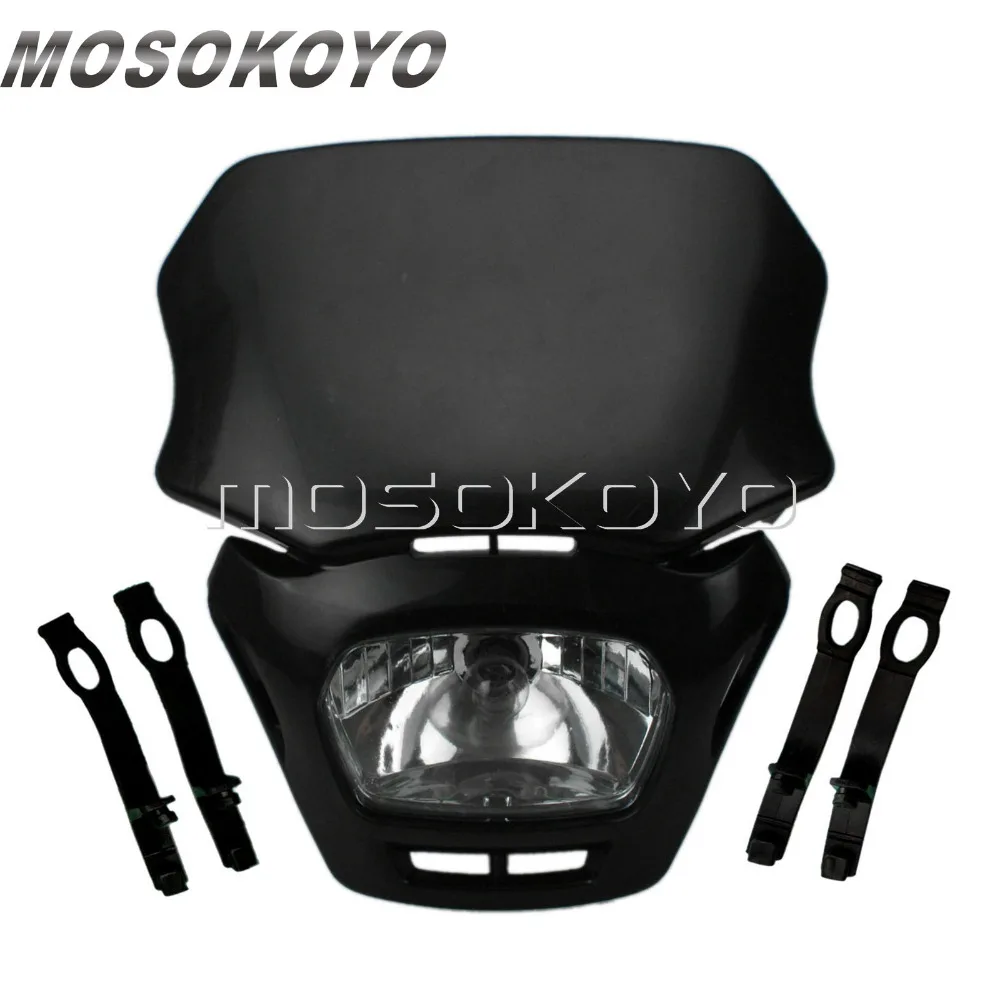 Черная фара для мотокросса эндуро двойная гоночная Honda CRF Yamaha WR TTR Suzuki DRM Kawasaki KLX