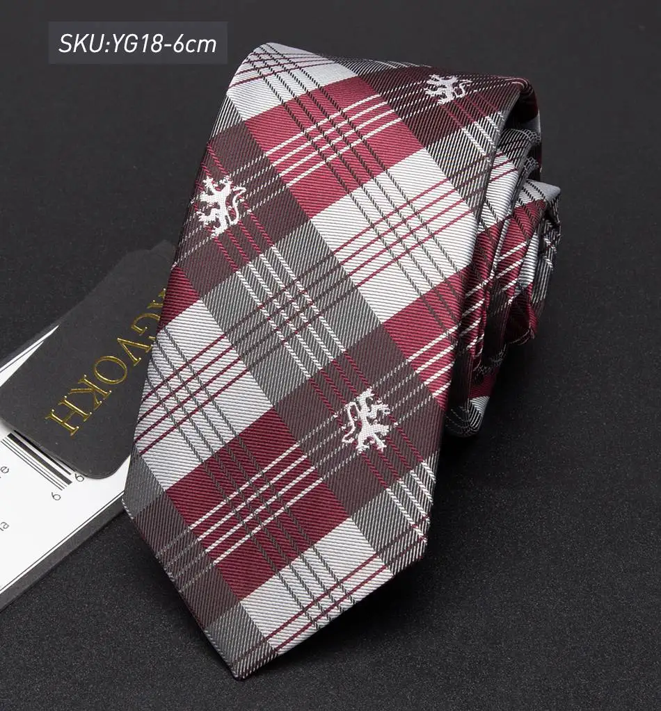 YG18-6CM Мужской галстук, 6 см, обтягивающие Галстуки, полосатые, Полиэстеровые галстуки, мужские, модные, жаккардовые, деловые, мужские, свадебное платье, роскошный тонкий галстук-бабочка - Цвет: YG18-6CM