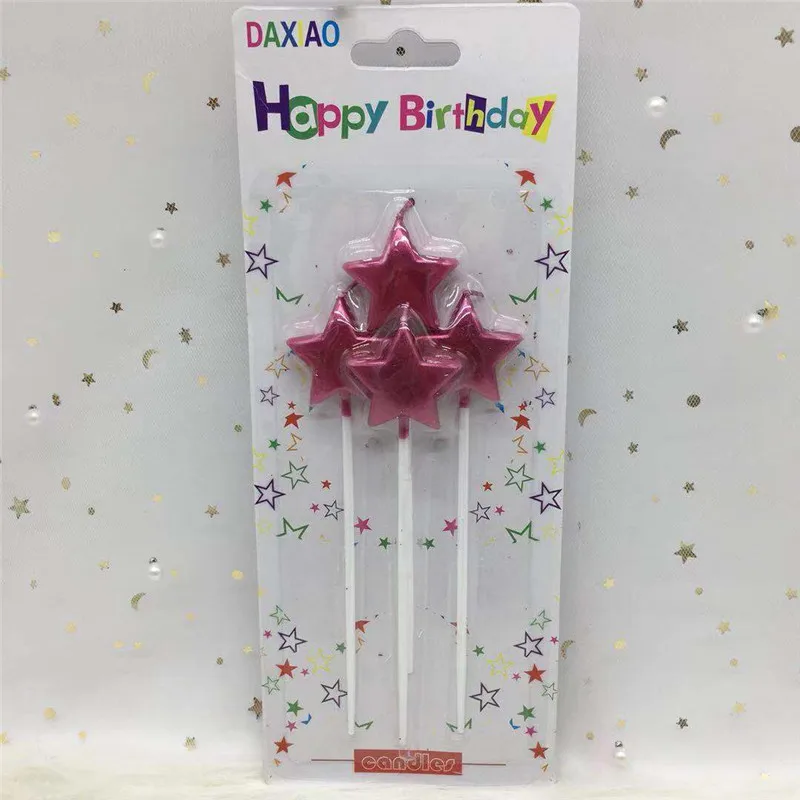 star red 1 шт. свечи в форме букв, розовые, золотые, серебряные, красный торт, день рождения, праздничные свечки для украшения торта, подарок - Цвет: star red