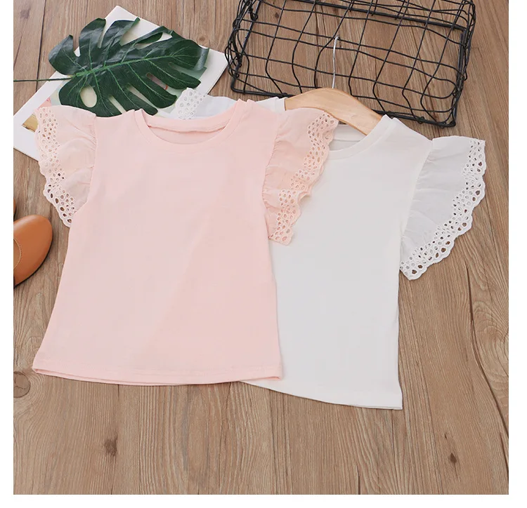 Летняя одежда для маленьких девочек милая детская футболка с короткими рукавами