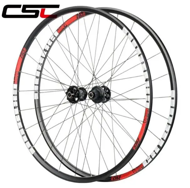 KOOZER 700C Clincher Велокросс алюминиевая колесная Установка 6 болт дисковый тормоз дорожный Ступица колеса велосипеда 700x32-42C шины - Цвет: White Red logo
