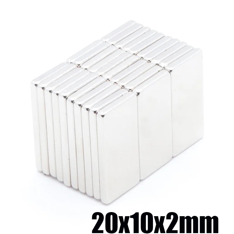 100 шт. 20x10x2 мм N35 неодимовые магниты супер сильные 20*10*2 сильный редкоземельный