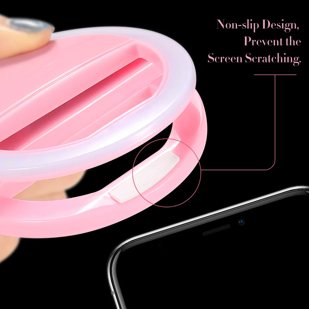 KISSCASE Selfie LED Light Flash For iPhone Fill-in Lamp Portable Mobile Phone LEDS Ring Luminous Clip Lights Smartphone | Электроника