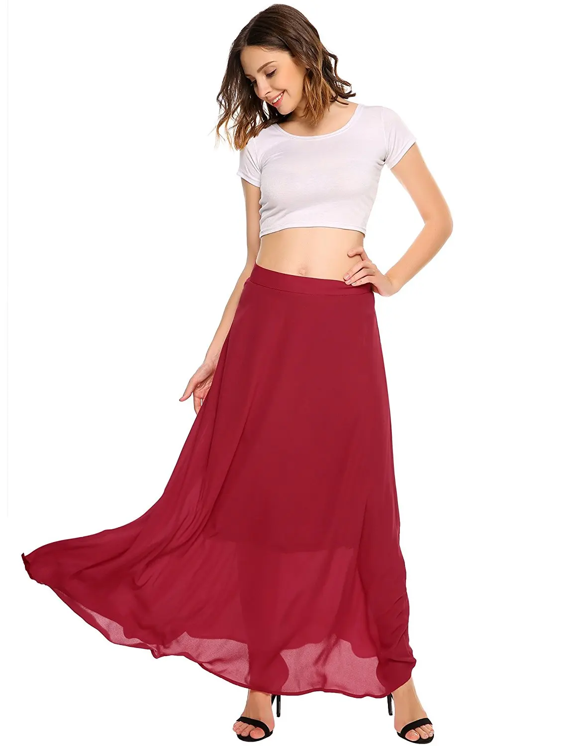 Женская Мягкая Длинная пляжная юбка из шифона длиной до щиколотки на заказ|chiffon