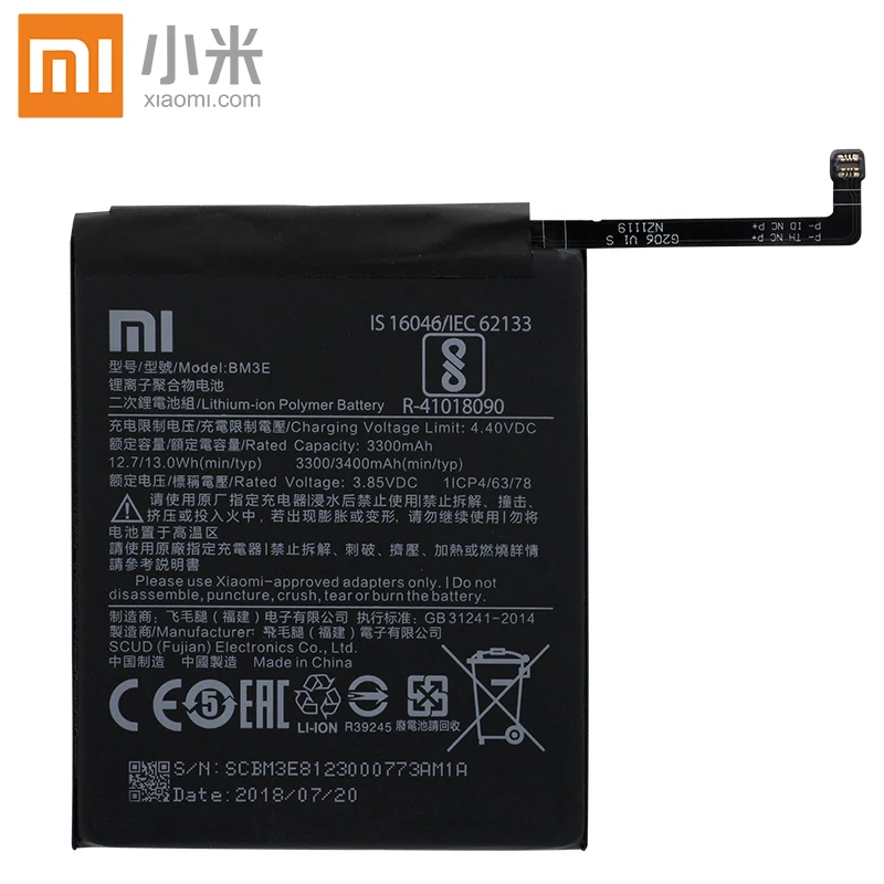 Сменный аккумулятор для телефона Xiao mi BM3E, 3300 мА/ч, высокая емкость, высокое качество, для Xiaomi mi 8, M8, mi 8, подлинный аккумулятор+ Инструменты