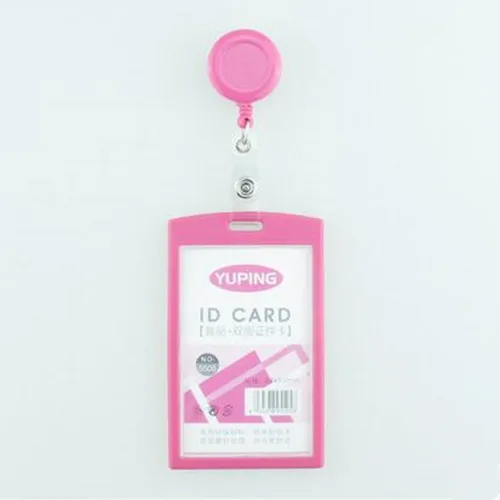 1 шт. ярко розовый цвет выдвижной значок катушка ID Имя карты держатель