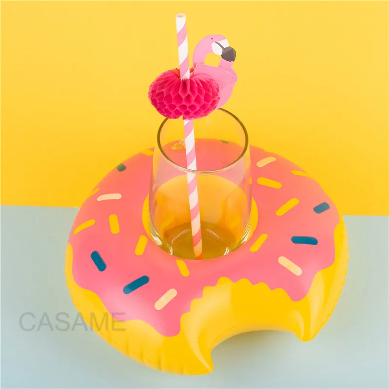 pink doughnut Мини Арбуз Лимон ананас Надувной Держатель Для банки напитки лодки летний бассейн вечерние Гавайские пляжные Вечерние - Цвет: pink doughnut