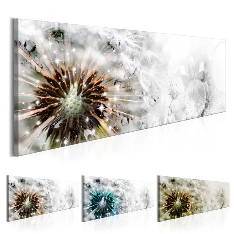 

Dandelion Canvas Painting Drop of Water Poster HD Print Natural Plant Wall Art Picures for Bedroom or Living Room Nursery Decor