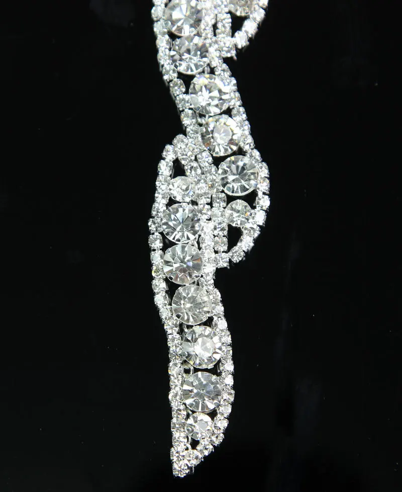 1 шт. сверкающие три листа серебряные Хрустальные стеклянные стразы шитье на