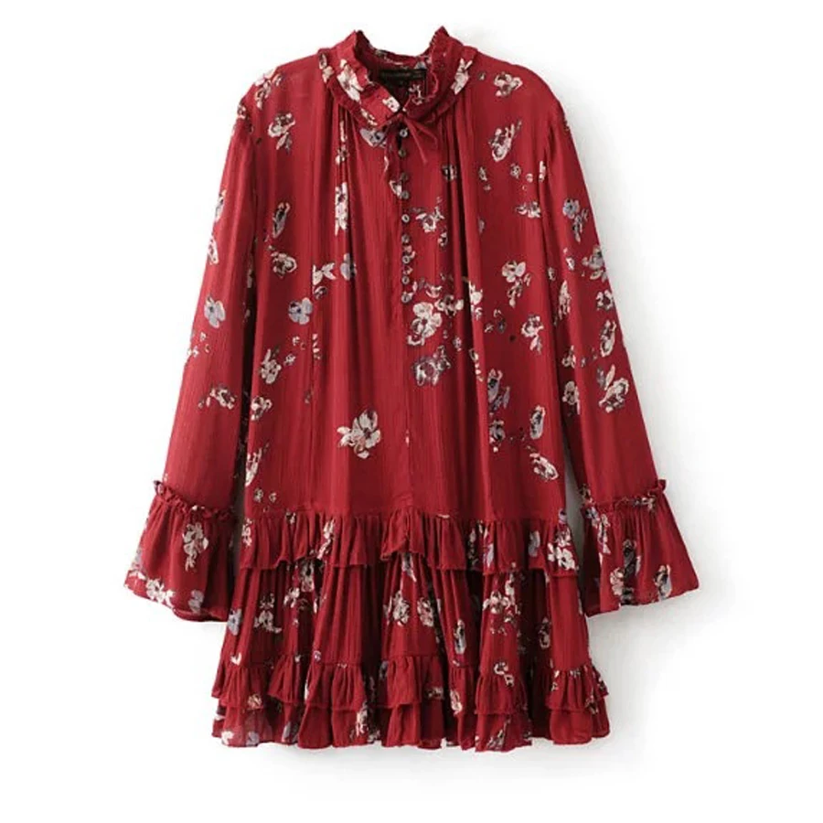 Шикарное платье Бохо с расклешенными рукавами черные винтажные короткие платья