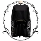 Худи женское в японском стиле Харадзюку, укороченный топ с вышивкой дракона, Повседневная Уличная одежда, короткий свитшот с ремешком на застежке, черный цвет