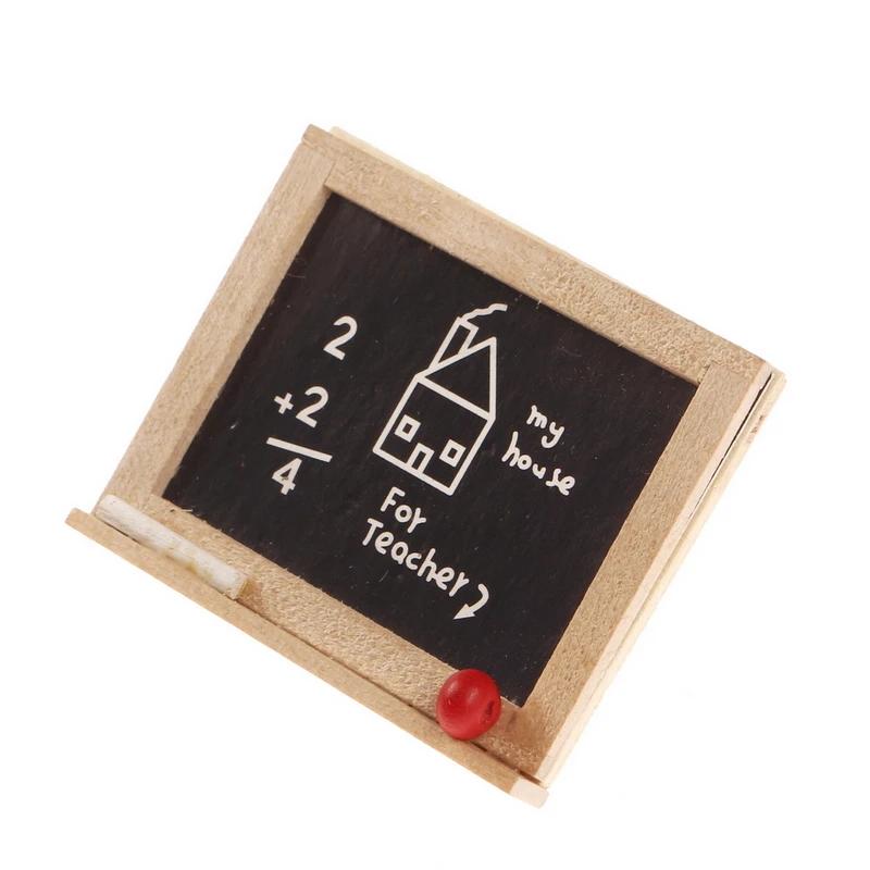 1:12 Dollhouse Puppet Miniature Wooden Children's Bedroom Study School Classroom Accessory Model Blackboard with Chalk Eraser | Игрушки и