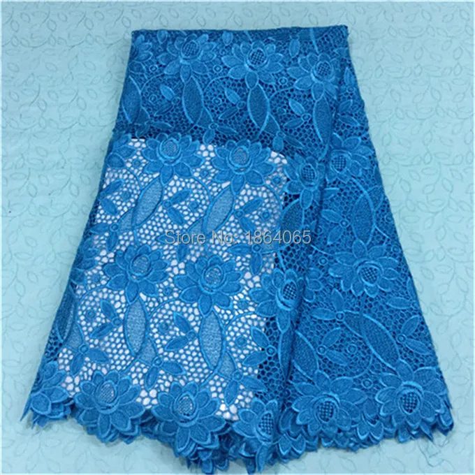 

Beautiful african embroidery water soluble lace fabric with green flower guipure lace cloth for party dress BW14-6,5yards/pc