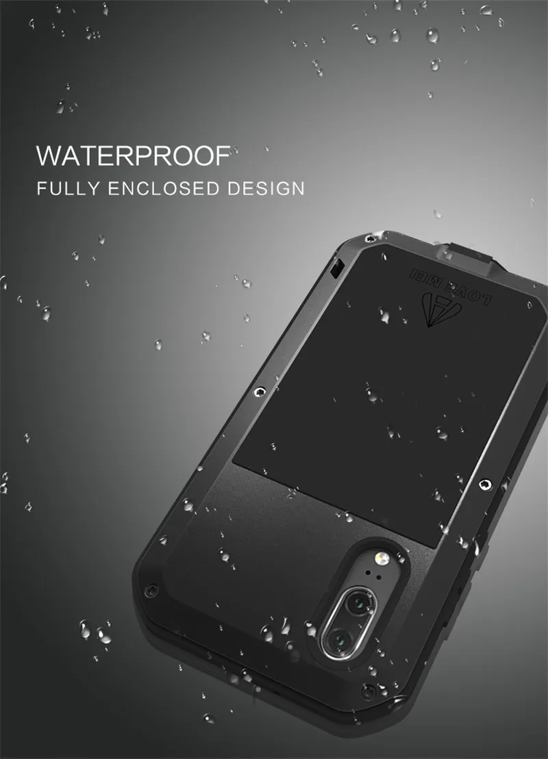 Любовь Мэй Броня металлический корпус для huawei P20 Pro крышка мощный Алюминий противоударный жизнь Водонепроницаемый принципиально для P20 PRO P10 p9 плюс 3E