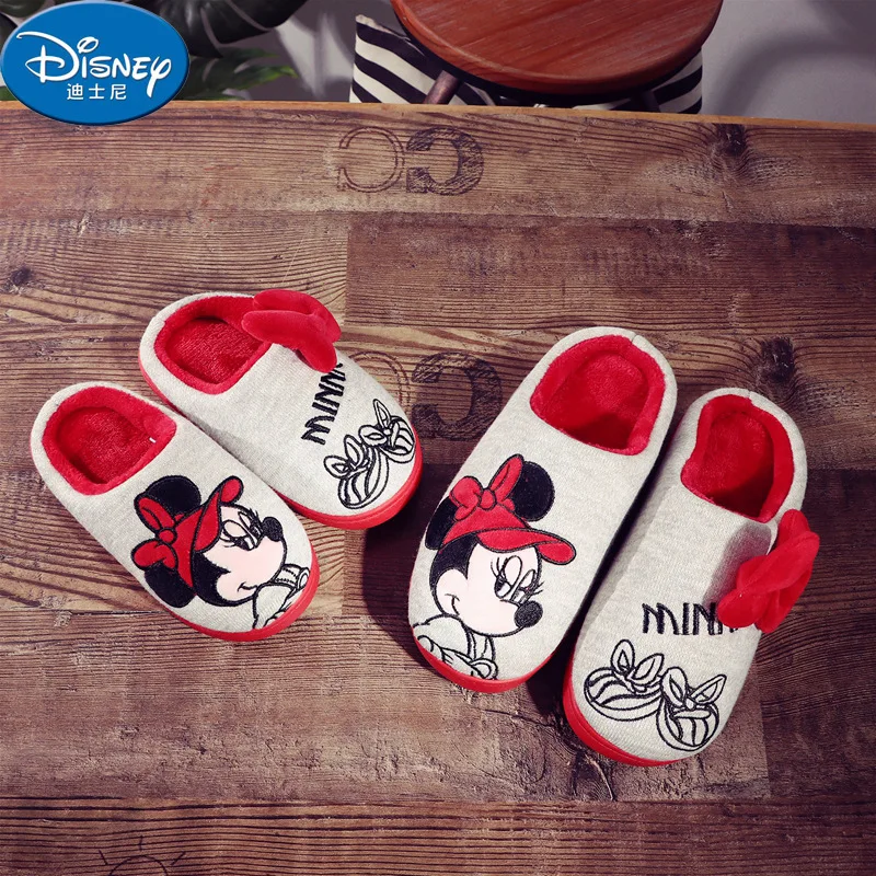 Тапочки Disney Зимняя обувь Нескользящая шерстяная для девочек Милая домашняя с