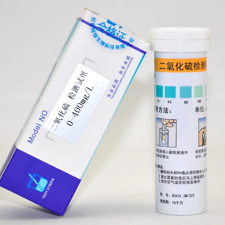 

Determination of sulfur dioxide in water samples by SO2 test strip of biological nitrogen dioxide