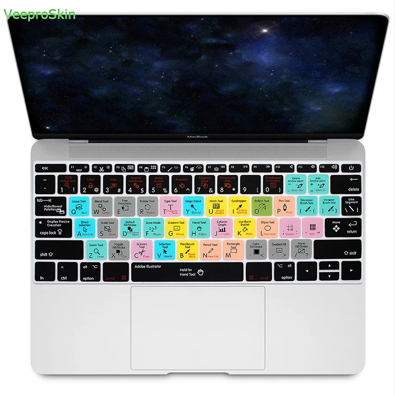 AI Davinci Resolve для Macbook New Pro 13 "A1708 (2016 версия No Touch Bar) силиконовый чехол клавиатуры Mac