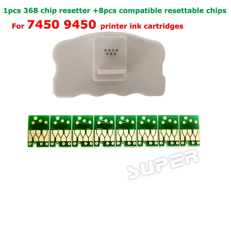 1 шт. чип resetter для epson 7450 9450 картриджи принтера чипы + 8 совместимые Сменные stylus pro |