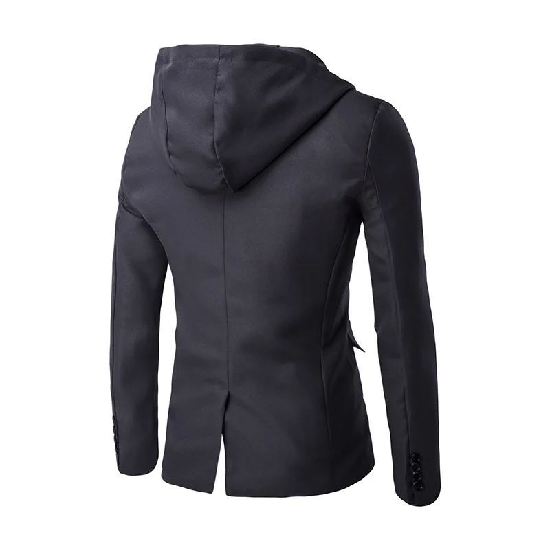 New Blazers And Jackets Mens Slim Fit Suit Jacket Hooded Men Casual Business Outerwear Hood Blazer Classic Suits | Мужская одежда