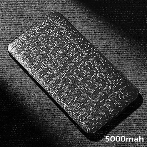 Black 5000mah USAMS внешний аккумулятор для Xiaomi, двойной USB выход, универсальный, ультра тонкий, внешний аккумулятор для iPhone, samsung, 15 мм, внешний аккумулятор - Цвет: Black 5000mah