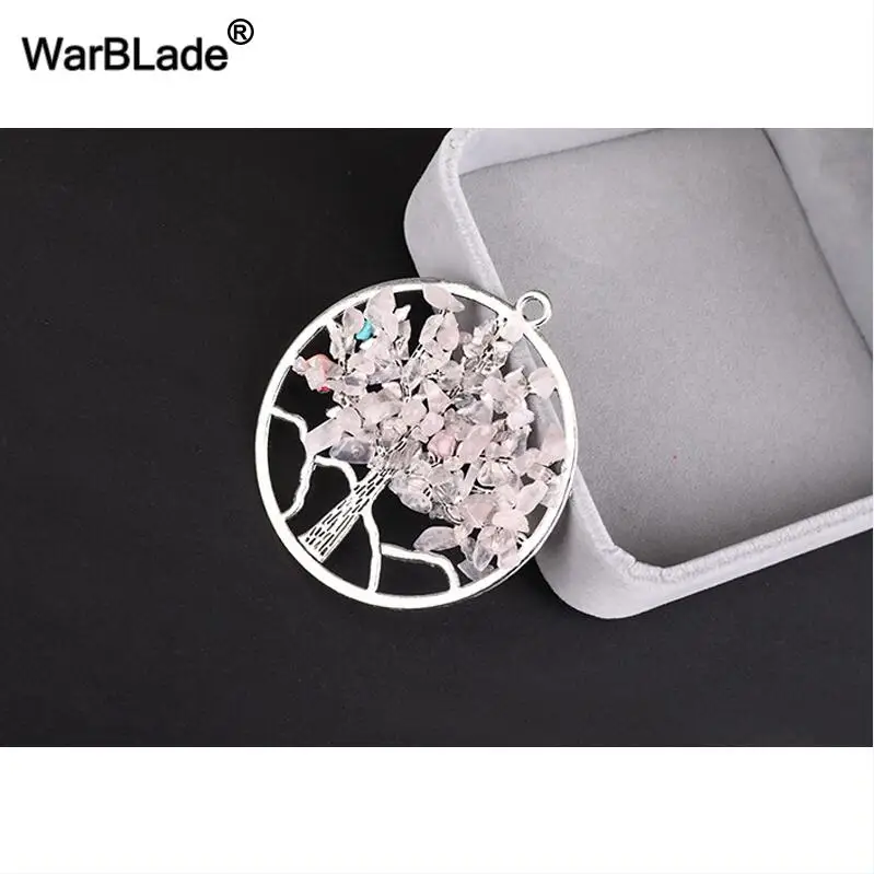 13 WarBLade 13 видов цветов Радуга 7 Чакра Древо жизни Подвески ожерелье s натуральный камень кристалл мудрости ожерелье в виде дерева жизни для женщин подарок - Окраска металла: 13