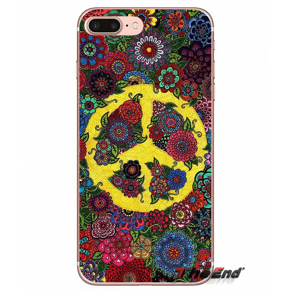 Хиппи Psychedelic Art мир для iPhone X 4 4S 5 5S 5C SE 6 6S 7 8 Plus Samsung Galaxy J1 J3 J5 J7 A3 A5 2016 2017