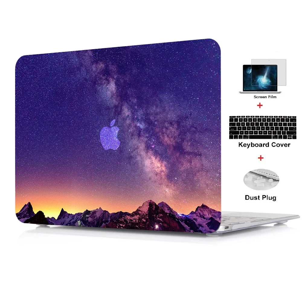 Чехол для планшета 4 в 1 Твердый чехол с цветным принтом Apple Macbook Pro Retina Touch Bar Air 11 6 12