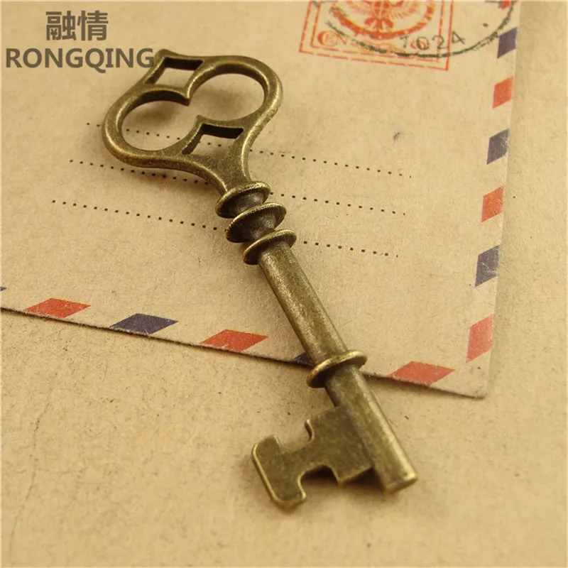 RONGQING 40 ⑤ упак. Ключ DIY Шарм для изготовления ювелирных изделий античное серебро