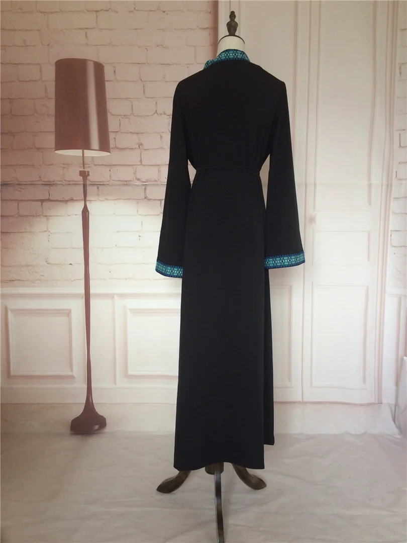 2018 самые модные взрослых мусульманских абаи классический исламский черный dressHui