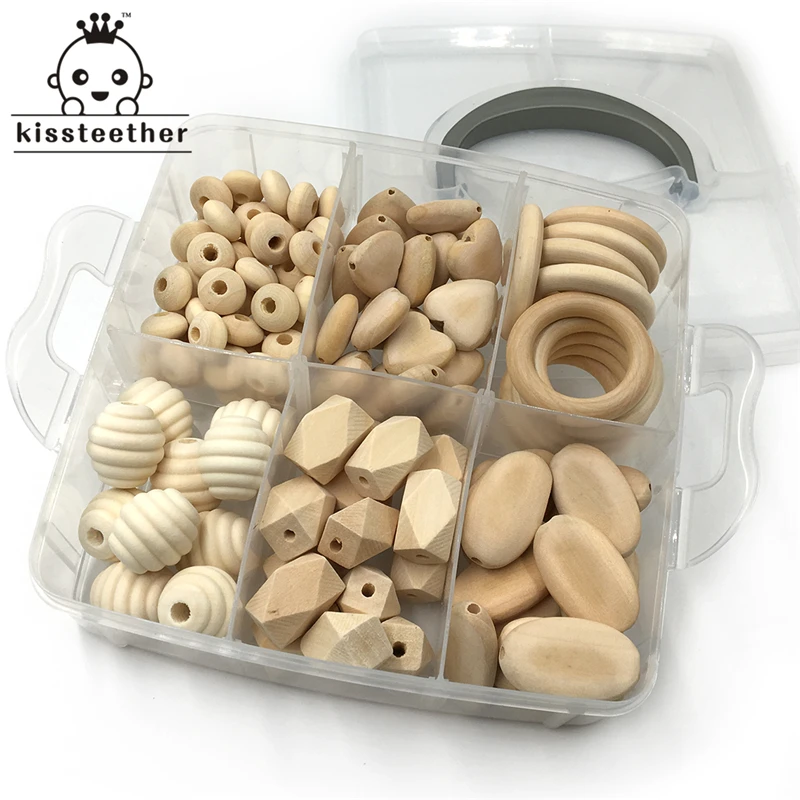 

DIY Nursing Jewelry Combination Package Blending Wood Hearts Spiral Beads Oblong Geometric Wood Beads Rectangle Oval Flat Chips