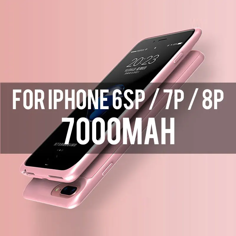 5.5inch Rose 7000 Чехол для аккумулятора для iPhone X XS, мягкий тонкий внешний аккумулятор, чехол для iPhone 6, 7, 8, 6S Plus, внешний аккумулятор, зарядное устройство, чехол для iPhone - Цвет: 5.5inch Rose 7000