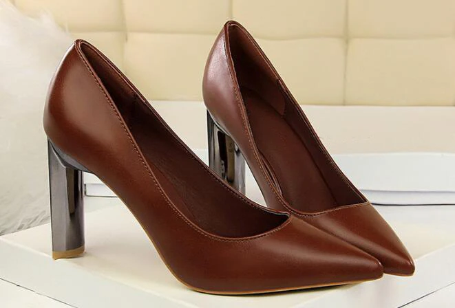 Дамы женская обувь коренастый Обувь на высоком каблуке офисные туфли zapatos mujer с