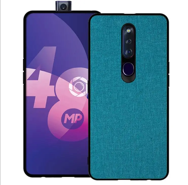 Для oppo f11 pro чехол ткань Жесткий ПК роскошная ретро кожа мягкий TPU край полное