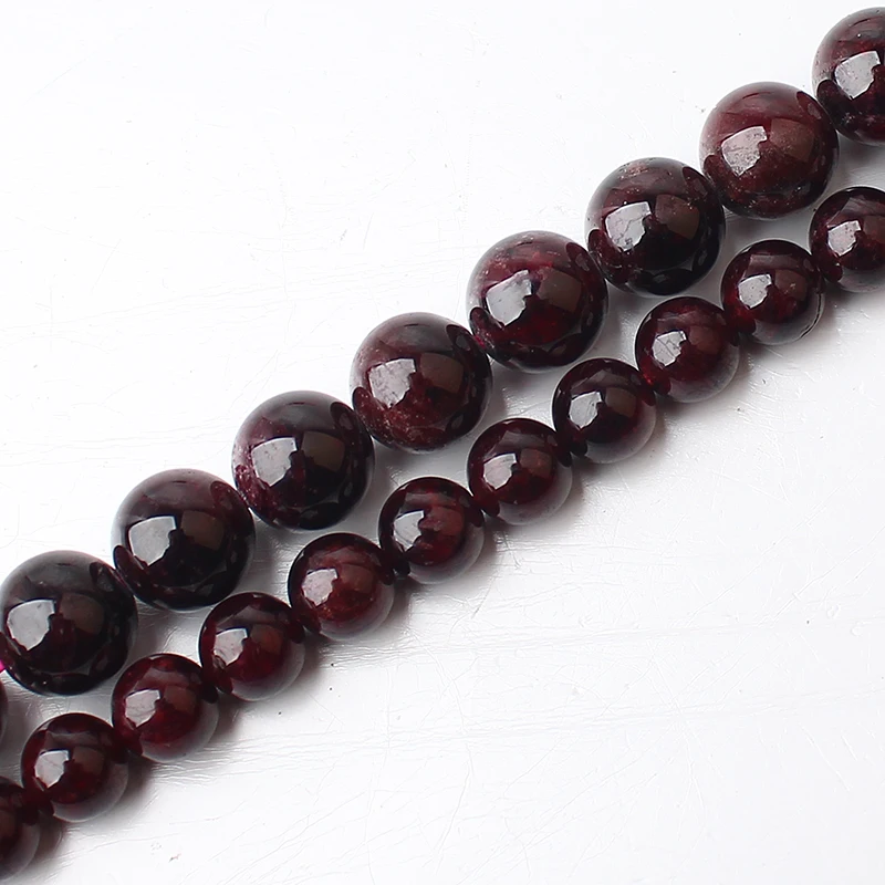 Natural 4/6/8/10/12/14mm Round Garnet Stone Loose Beads Strand 15'' Semi-precious Gem for DIY Making Jewellry | Украшения и