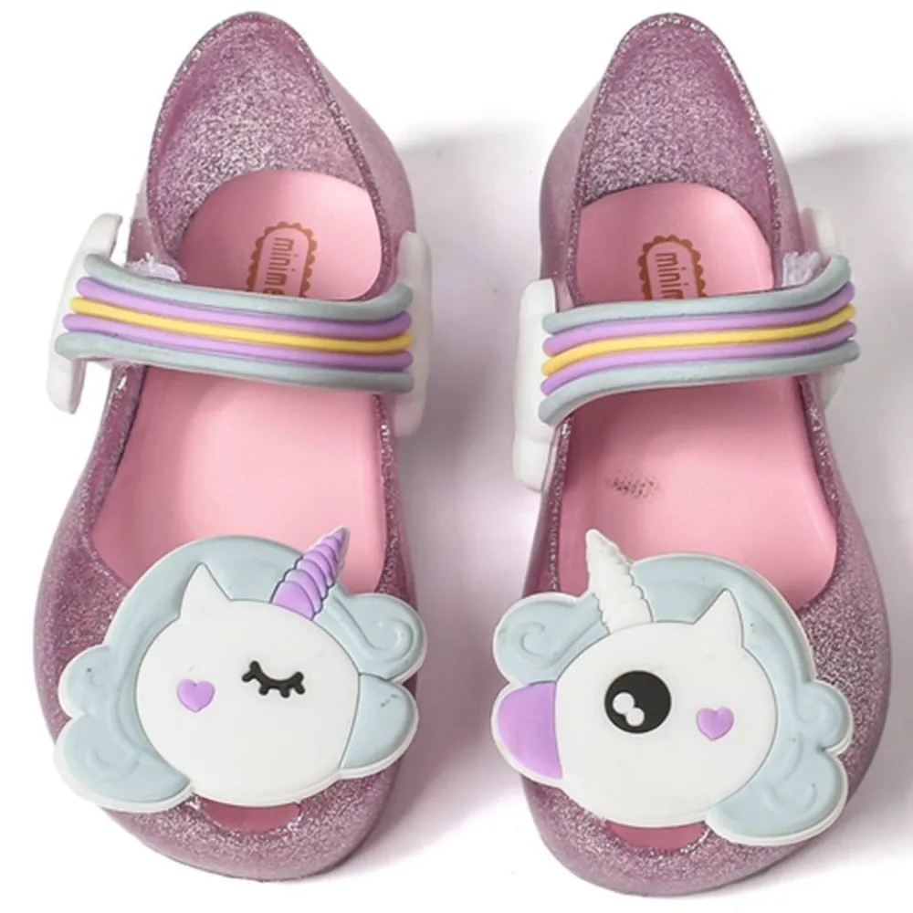 Melissa/Новинка 2019 летние сандалии для девочек детские пляжные с единорогом