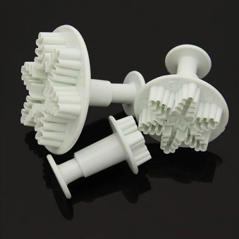 3 шт./компл. Рождественская Снежинка Плунжер резак форма Sugarcraft помадка для