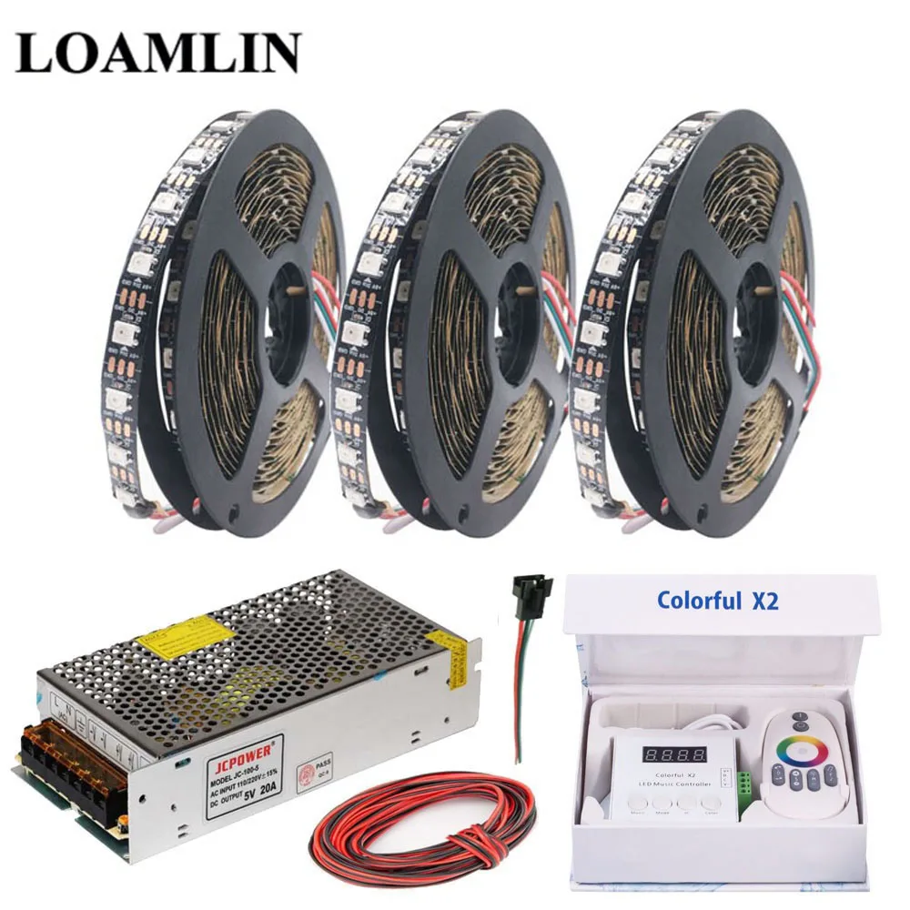 Светодиодная лента WS2812B WS2812 RGB цветная светодиодная x2 музыкальный контроллер 5 в