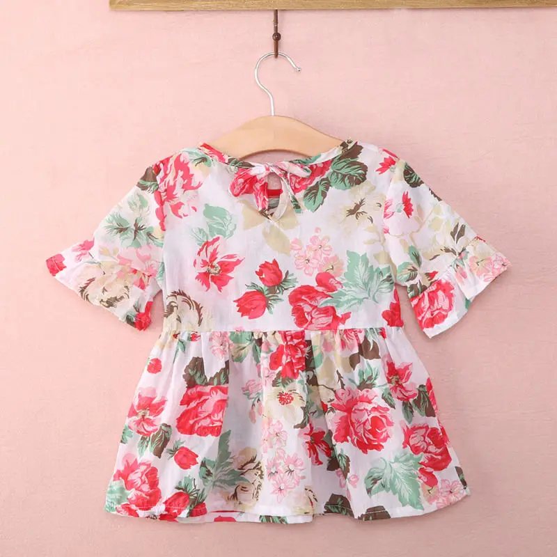 Летняя Повседневная рубашка с цветочным принтом и короткими рукавами для