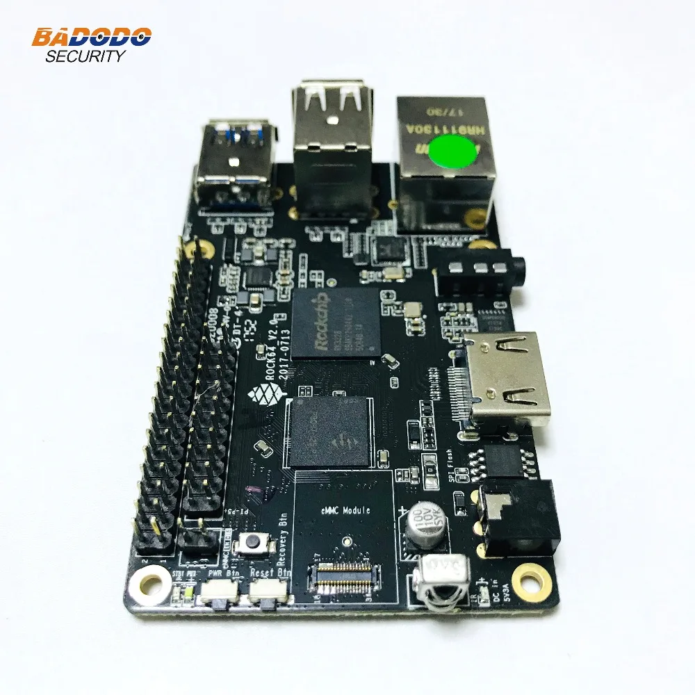 ROCK64 PINE64 HDR Android Linux медиа макетная плата четырехъядерный + 1 Гб LPDDR3 eMMC розетка слот