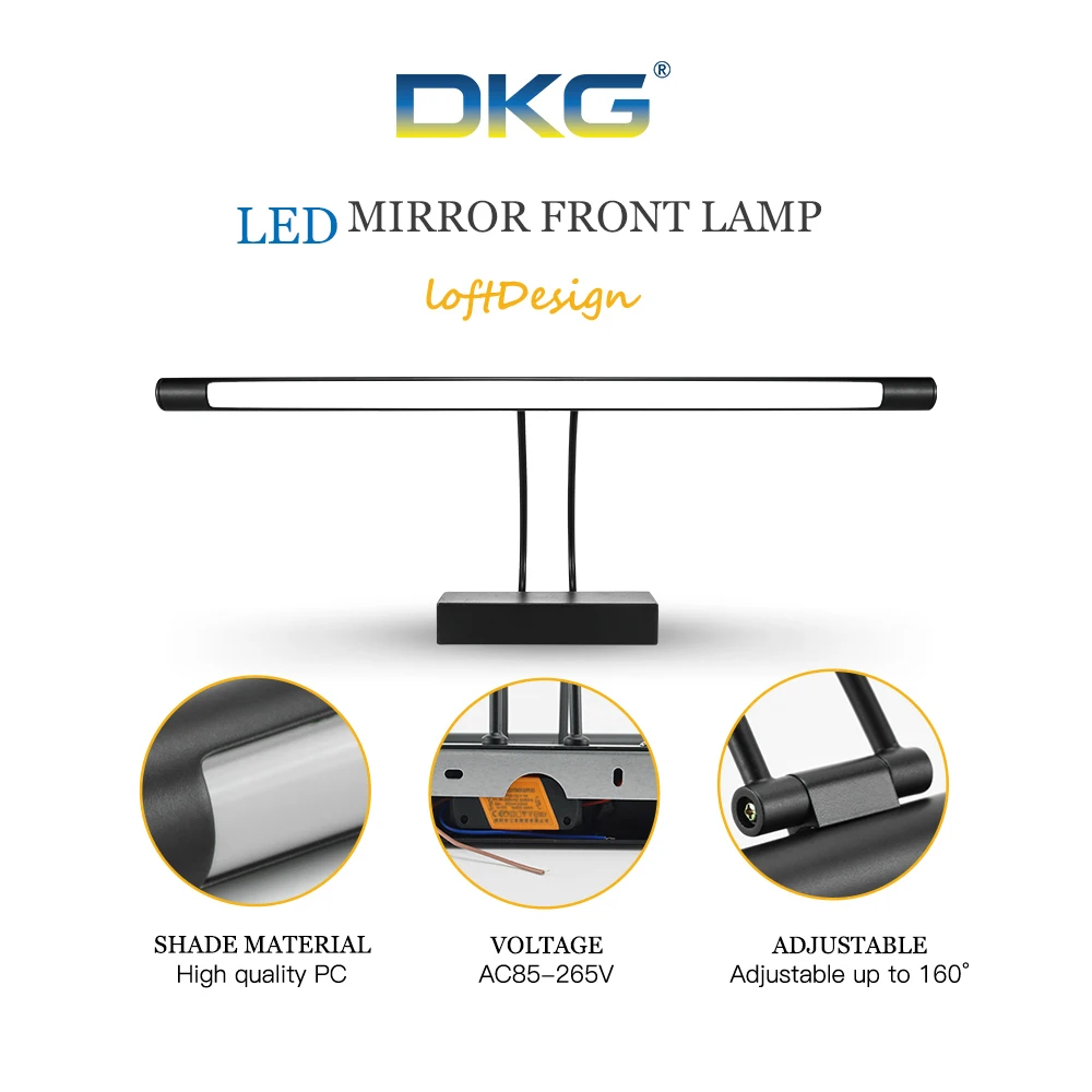 Светодиодный светильник для ванной водонепроницаемый настенный 8 Вт черный