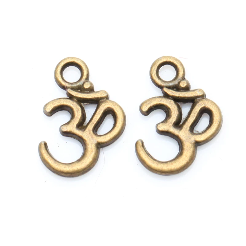 100 шт. античный серебряный Ом знак йоги Будды 3D Подвески раскопки 16 мм для