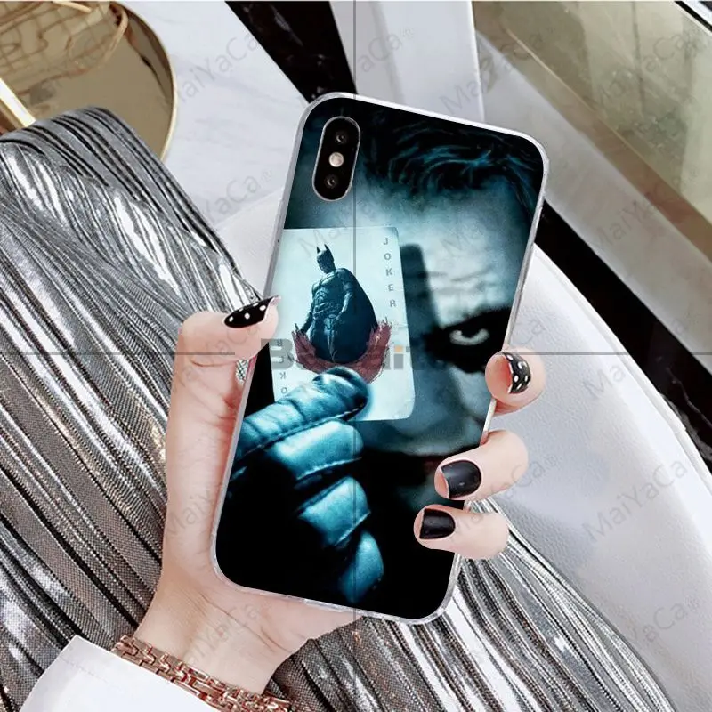 A7 Babaite Бэтмен Темный рыцарь Джокер карта DIY чехол для телефона с рисунком оболочка для Apple iPhone 8 7 6 6S Plus X XS MAX 5 5S SE XR чехол - Цвет: A7