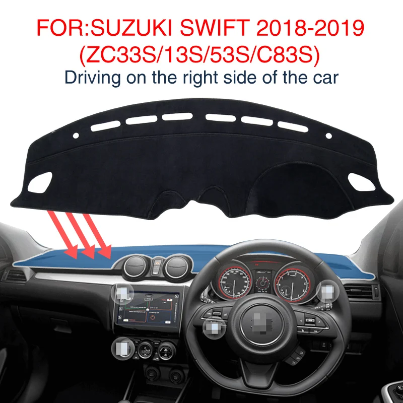 Автомобильный коврик черный для приборной панели чехол SUZUKI SWIFT (ZC33S/13S/53S/C83S) 2018