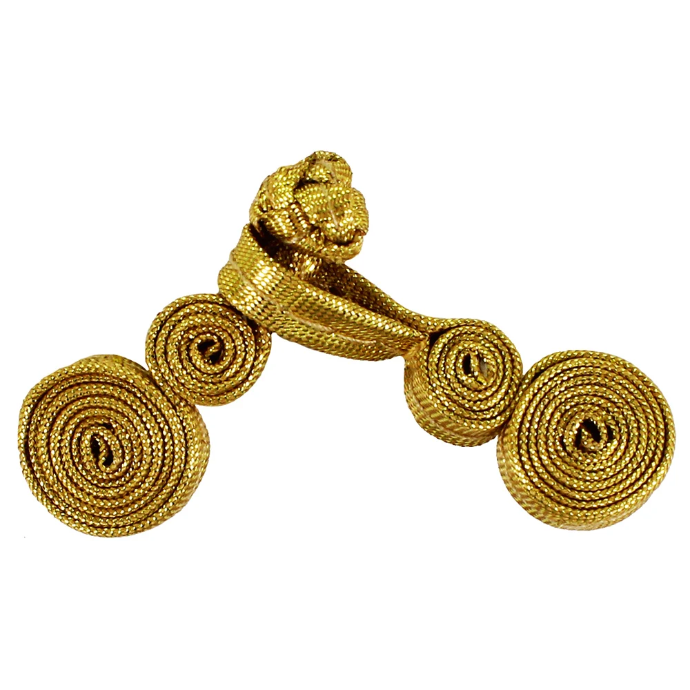 100 компл. Золотой металлический шнур плетеная петельная застежка Узелок Кнопки