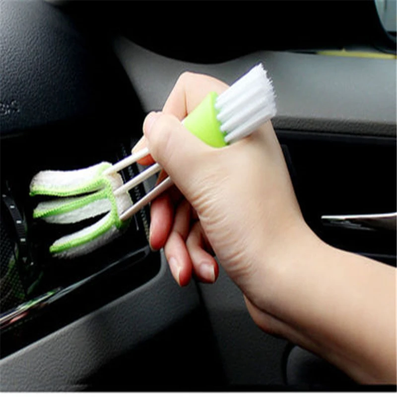 AICSRAD 1PC Double Ended Car Cleaning Brush Auto Air Conditioner Vent Computer Keyboard Blind Window Dust Cleaner Cars Care Tool |
