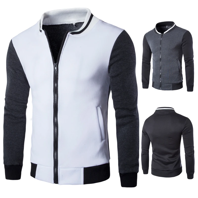

Men's Casual Jacket Stand Collar Patchwork Design Fashion Jacket