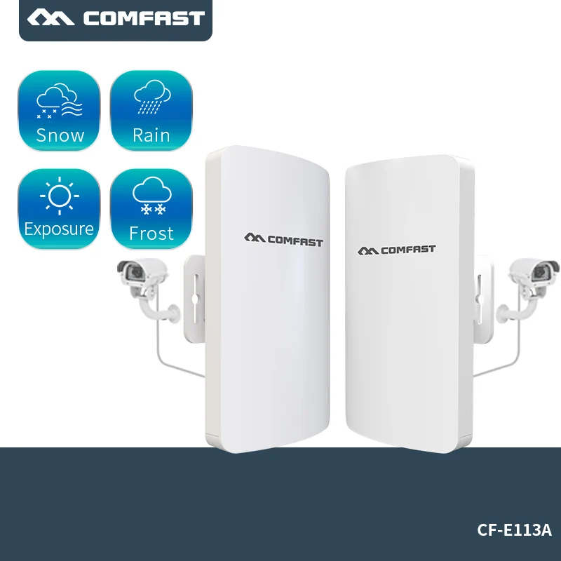 2Pcs COMFAST Outdoor WIFI CPE 300Mbps 5.8Ghz Mini Wireless AP Bridge Access Point 11dBi WI-FI Antenna 802.11a/an Nanostation